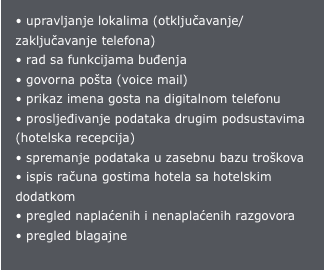 •	upravljanje lokalima (otključavanje/zaključavanje telefona)